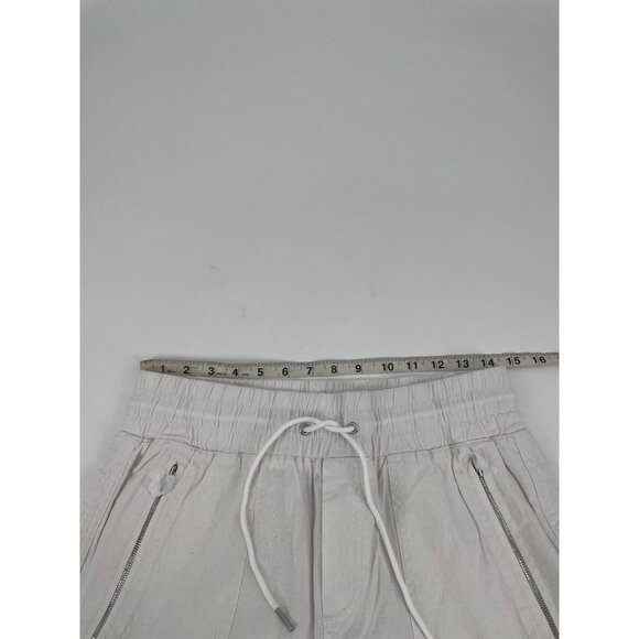NWT American Tall Womens Medium T Pull On Linen Blend Jogger Pants White Chic - Picture 7 of 9